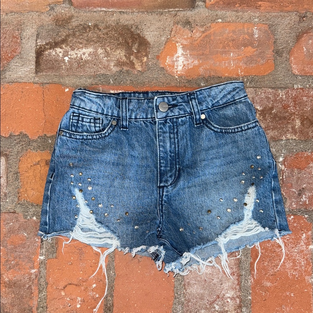 Joe’s Studded Distressed Denim Shorts